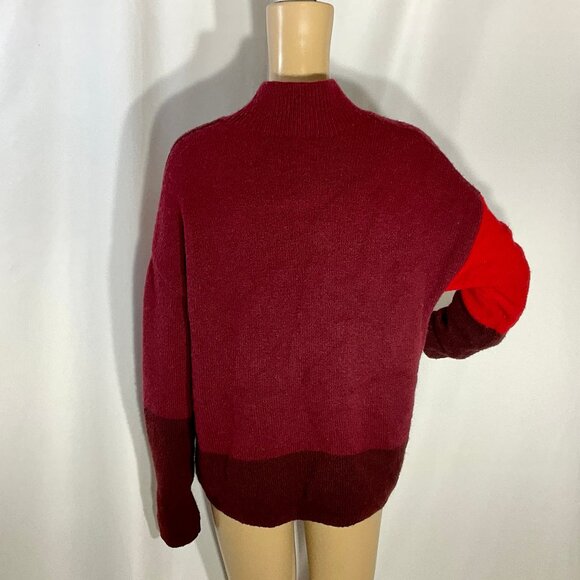Cynthia Rowley XL Red Colorblock Sweater - Picture 2 of 8
